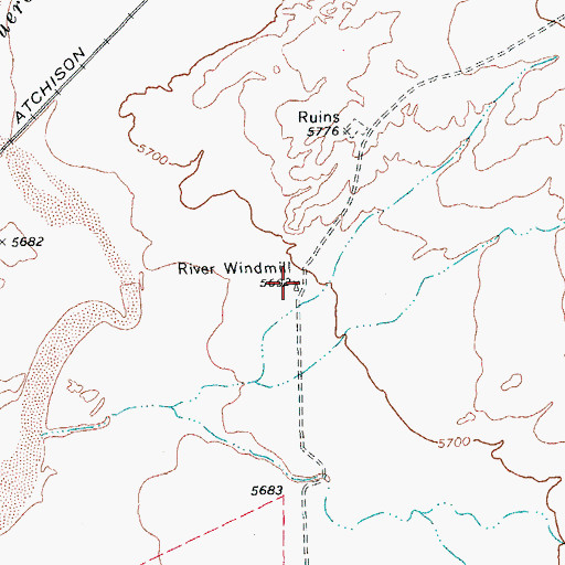 Topographic Map of River Windmill, AZ