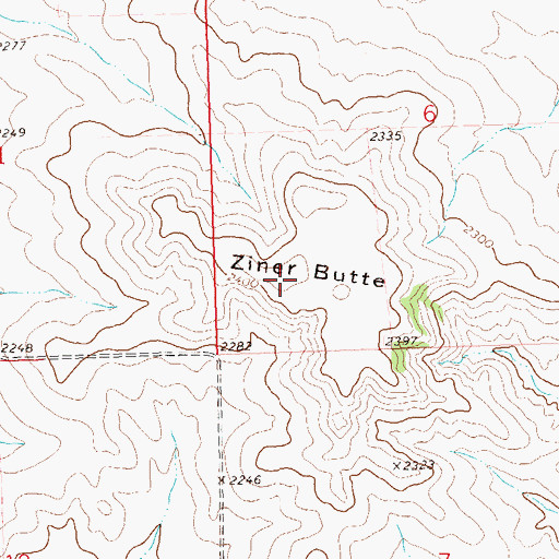 Topographic Map of Ziner Butte, ND