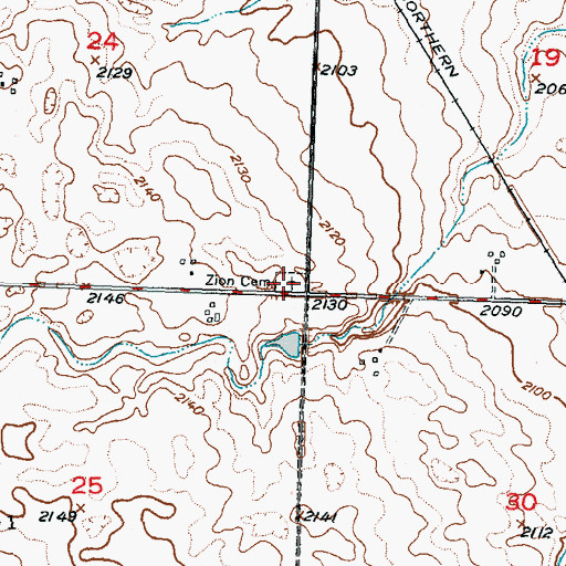 Topographic Map of Zion Cemetery, ND