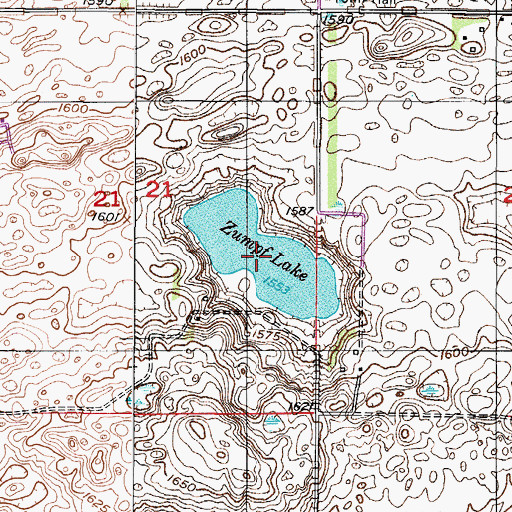 Topographic Map of Zumpf Lake, ND