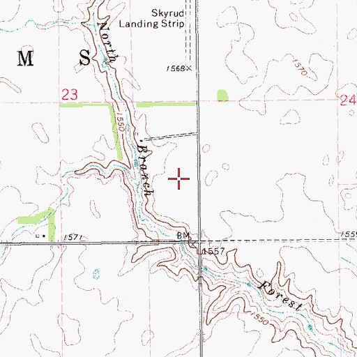 Topographic Map of Skyrud Skyway (historical), ND
