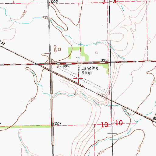 Topographic Map of Peterson Airport, ND