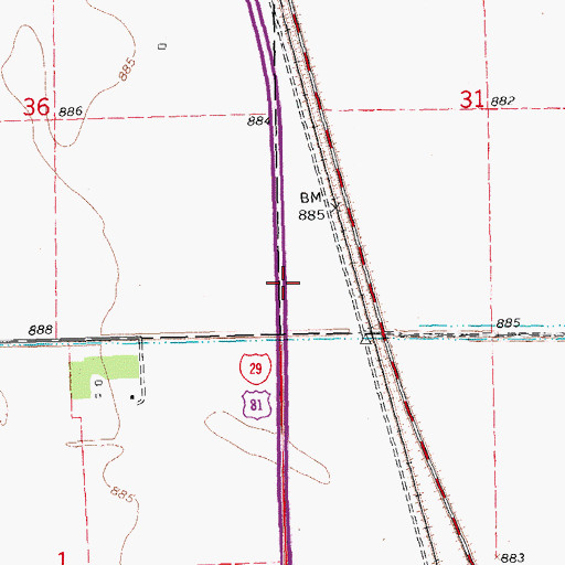 Topographic Map of Lisburg Airport, ND