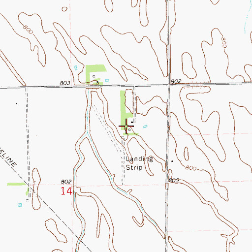 Topographic Map of Craig Private Airport, ND