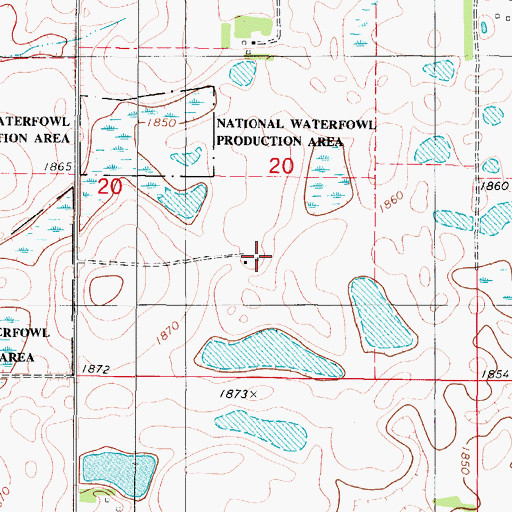 Topographic Map of Buchmiller Airport, ND