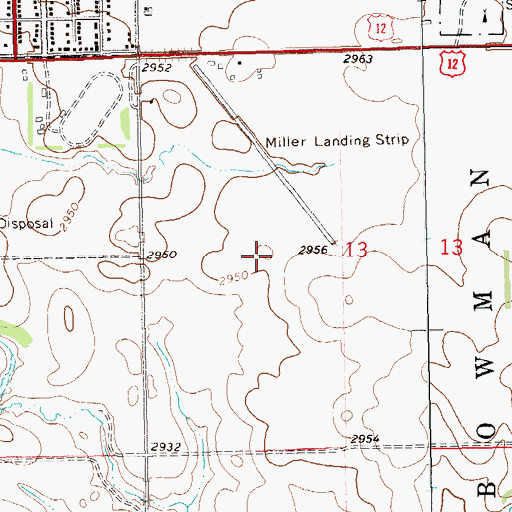 Topographic Map of Miller Field (historical), ND