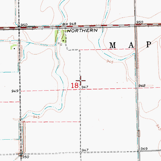 Topographic Map of Poulson Field (historical), ND