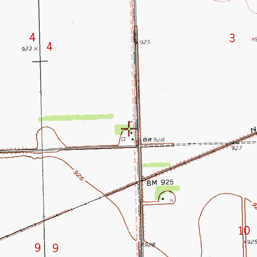 Topographic Map of Schroeder Airport, ND
