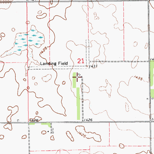Topographic Map of Bryn Airport, ND