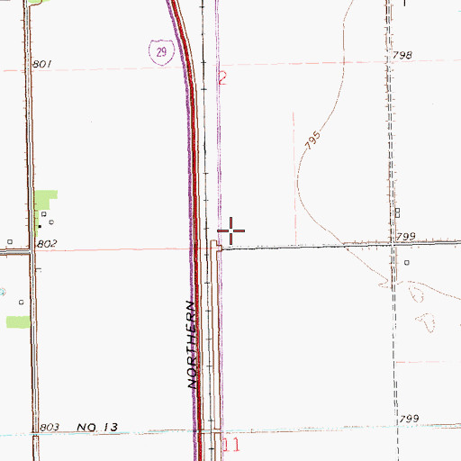 Topographic Map of Drayton Municipal Airport, ND