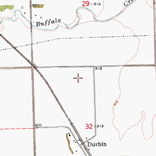 Topographic Map of Durbin Airfield (historical), ND