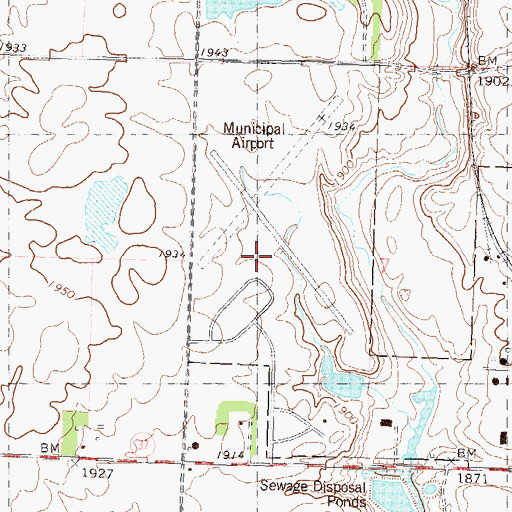 Topographic Map of Garrison Municipal Airport, ND