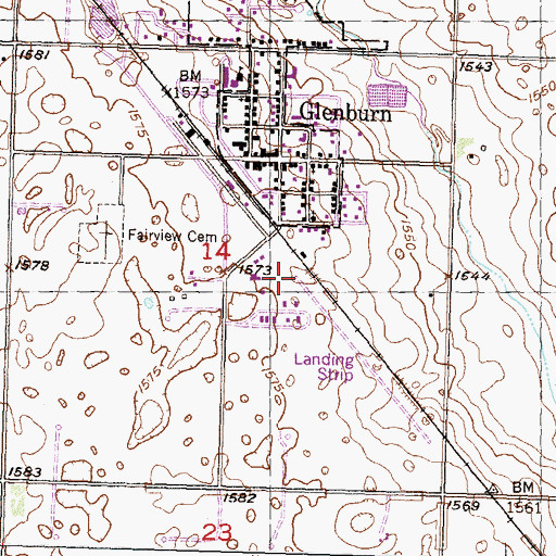 Topographic Map of Judy Strip, ND