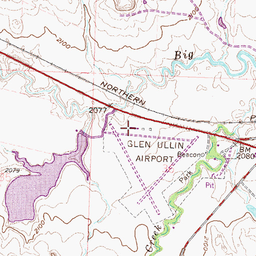 Topographic Map of Glen Ullin Regional Airport, ND