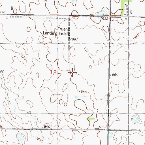 Topographic Map of Frueh Private Field (historical), ND