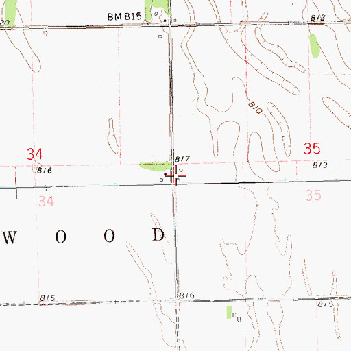 Topographic Map of Kelly's Field, ND