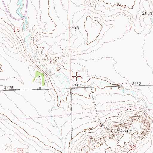 Topographic Map of KRRB-FM (Dickinson), ND