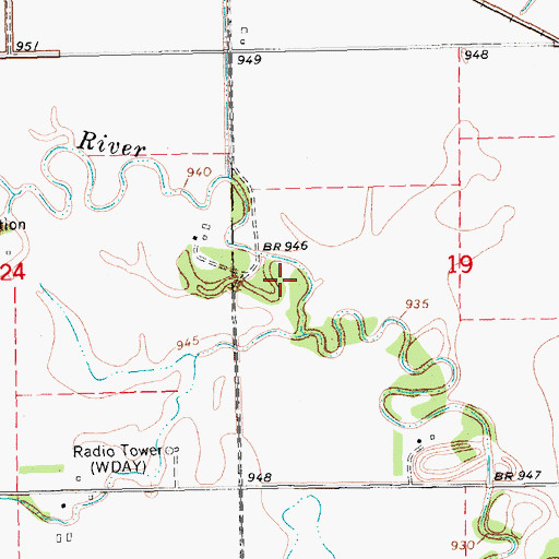 Topographic Map of KDSU-FM (Fargo), ND