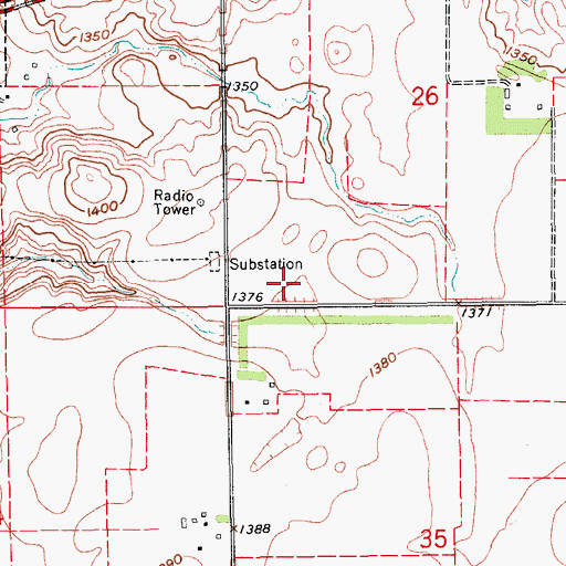 Topographic Map of KOVC-FM (Valley City), ND