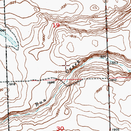 Topographic Map of Northgate Dam, ND