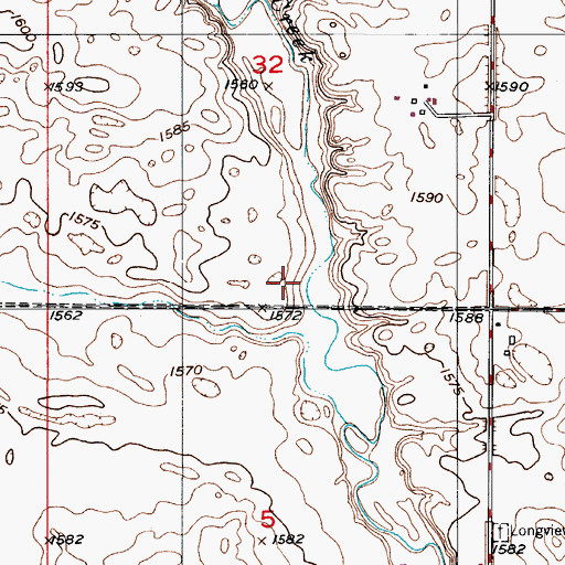 Topographic Map of Wyard Dam, ND