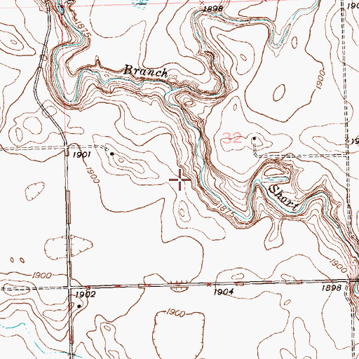 Topographic Map of Short Creek Dam, ND