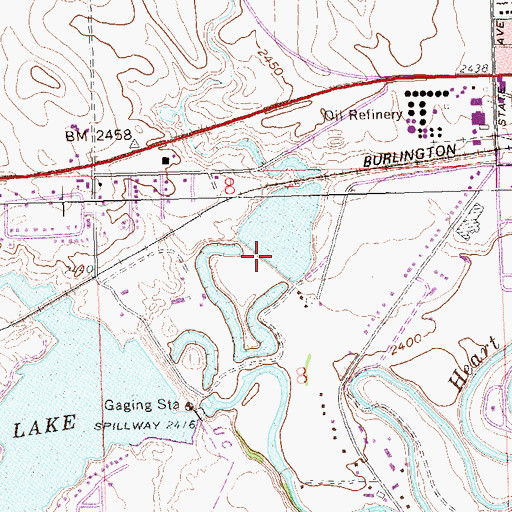 Topographic Map of Queen City Dam, ND