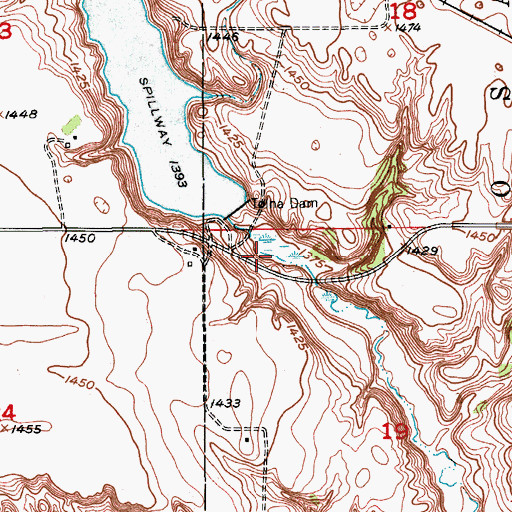 Topographic Map of Tolna Dam Number 1, ND