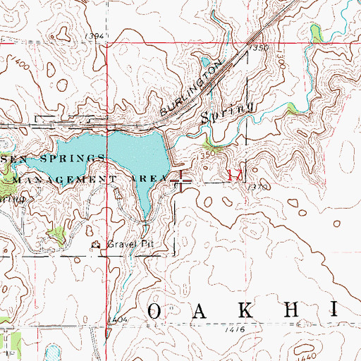 Topographic Map of Clausen Springs Dam, ND