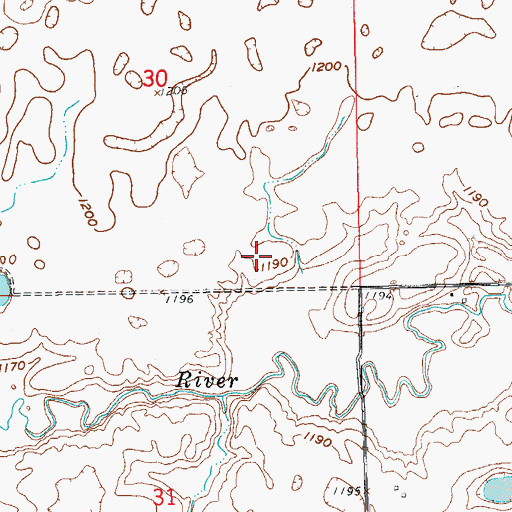 Topographic Map of Tewaukon WS-T-2 Dam, ND