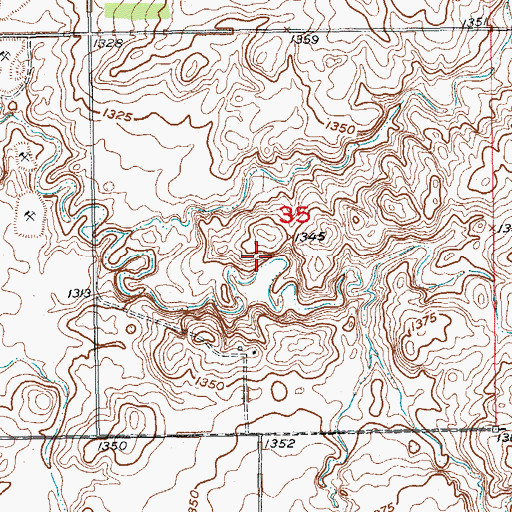 Topographic Map of Tewaukon WS-T-1-A Dam, ND