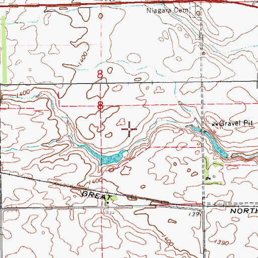 Topographic Map of Niagara Dam, ND