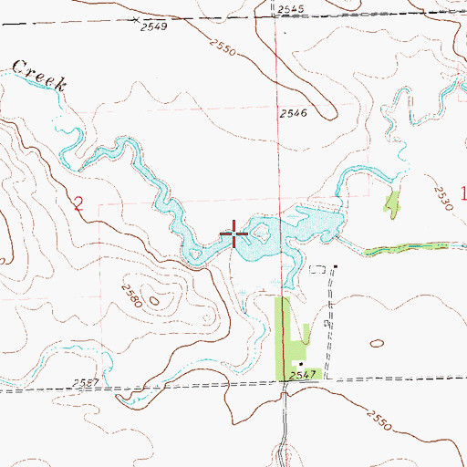 Topographic Map of Duck Creek Dam, ND