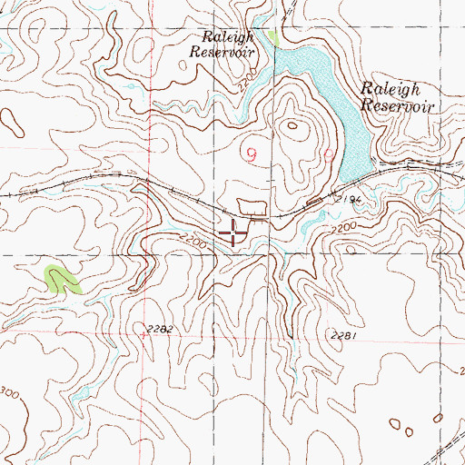 Topographic Map of Raleigh Dam, ND
