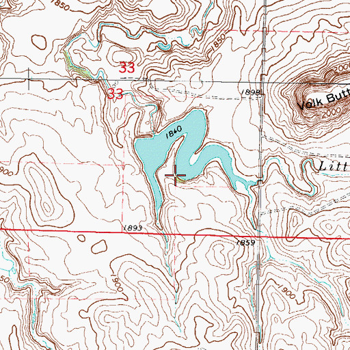 Topographic Map of Welk Dam, ND