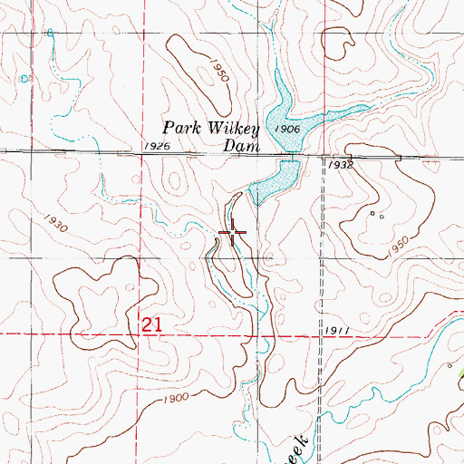 Topographic Map of Markus Wold Dam, ND