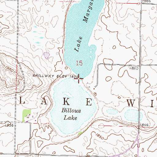 Topographic Map of Lake Margaret Dam, ND