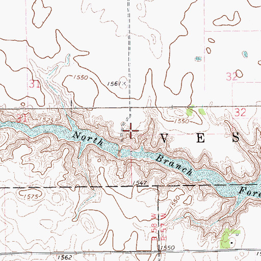 Topographic Map of Dougherty Dam, ND