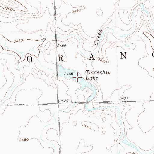 Topographic Map of Organge Dam, ND
