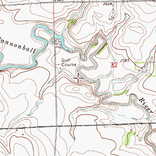 Topographic Map of Karey Dam, ND