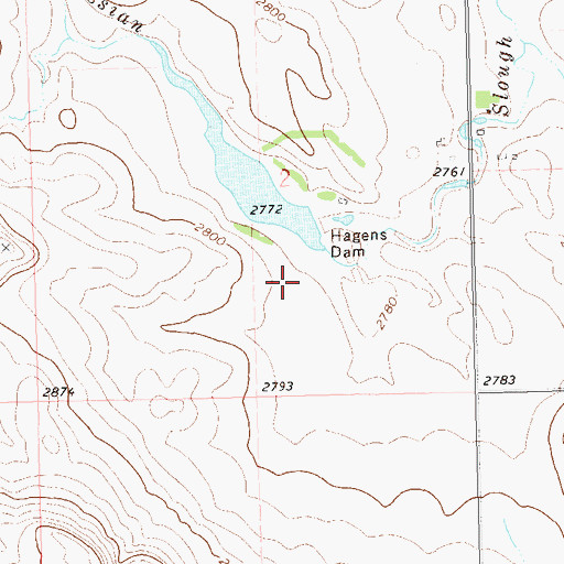 Topographic Map of Lemon Ranch Dam, ND