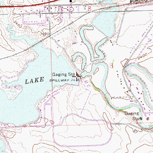 Topographic Map of Dickinson Dam, ND