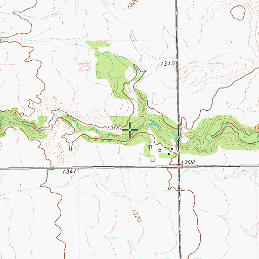 Topographic Map of Middle Branch Park River 6 Dam, ND