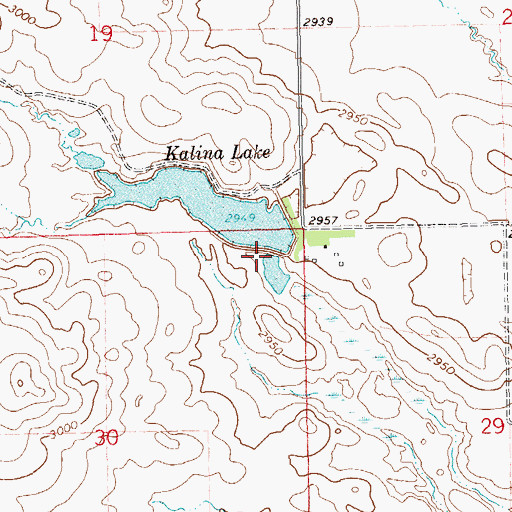 Topographic Map of Kalina Dam, ND