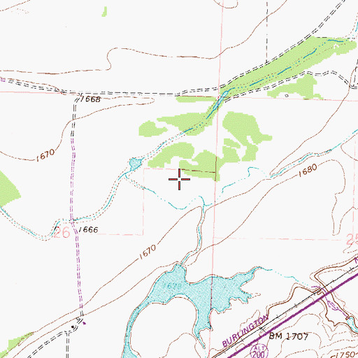 Topographic Map of Cullen Brothers Dam, ND