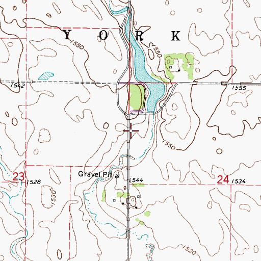 Topographic Map of Iverson Dam, ND