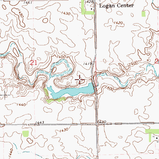 Topographic Map of Logan Center Dam, ND