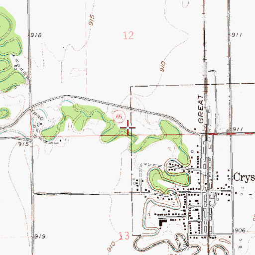 Topographic Map of Crystal Dam, ND