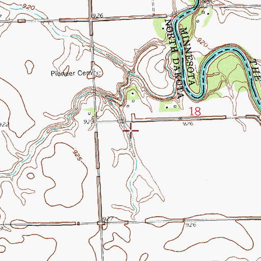 Topographic Map of Christine Dam, ND
