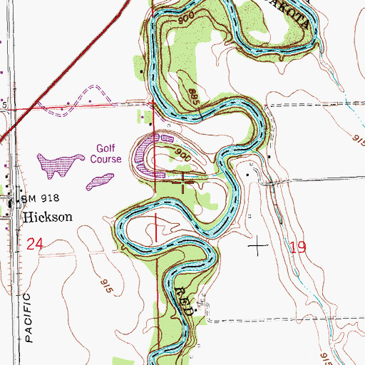Topographic Map of Fargo Dam Number 3, ND